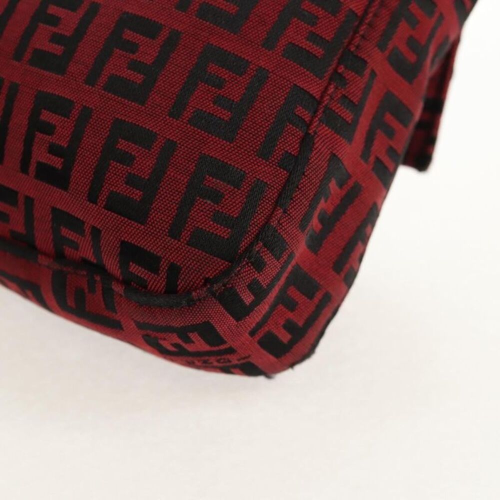 Fendi Baguette Zucchino Canvas Red Canvas Handbag - Picture 12 of 16